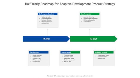 Half Yearly Roadmap For Adaptive Development Product Strategy Download
