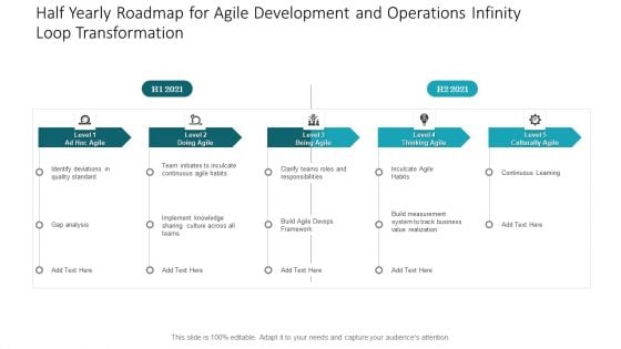 Half Yearly Roadmap For Agile Development And Operations Infinity Loop Transformation Download