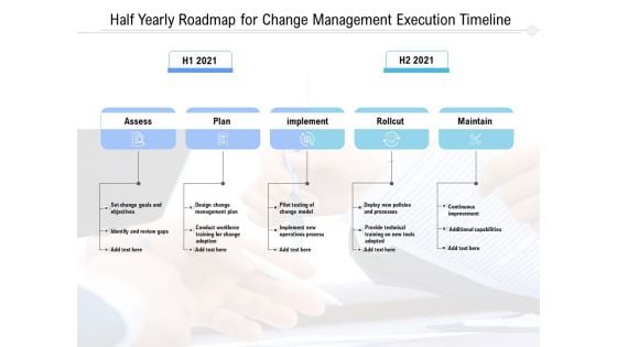 Half Yearly Roadmap For Change Management Execution Timeline Professional