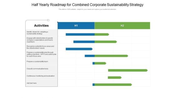 Half Yearly Roadmap For Combined Corporate Sustainability Strategy Inspiration