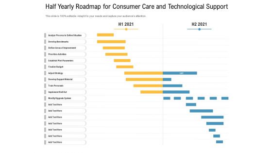 Half Yearly Roadmap For Consumer Care And Technological Support Sample