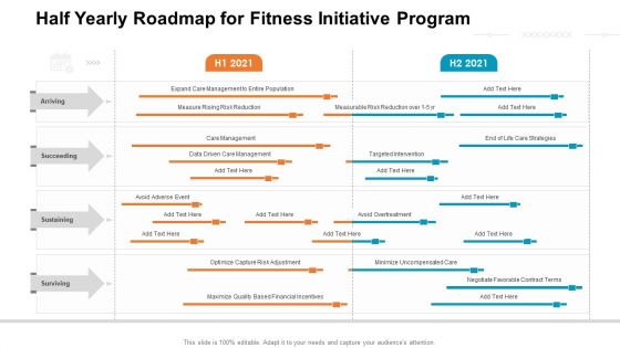 Half Yearly Roadmap For Fitness Initiative Program Download