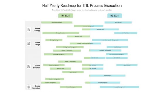 Half Yearly Roadmap For ITIL Process Execution Graphics