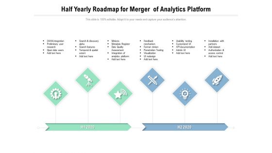 Half Yearly Roadmap For Merger Of Analytics Platform Sample