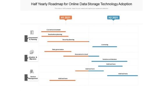 Half Yearly Roadmap For Online Data Storage Technology Adoption Download