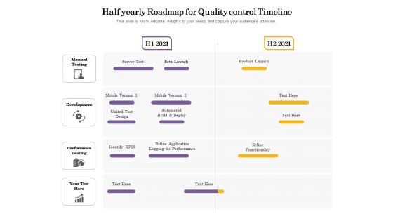 Half Yearly Roadmap For Quality Control Timeline Formats Half Yearly Roadmap For Quality Control Timeline Formats