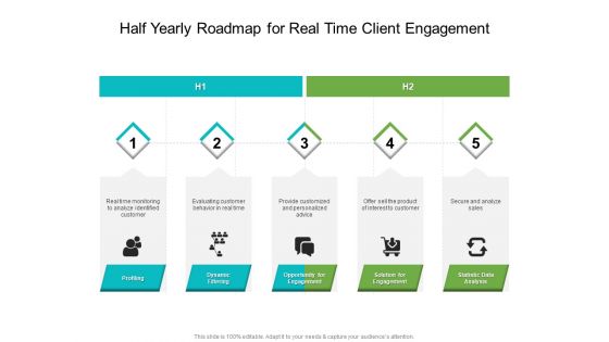 Half Yearly Roadmap For Real Time Client Engagement Mockup