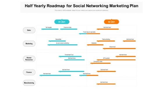 Half Yearly Roadmap For Social Networking Marketing Plan Pictures