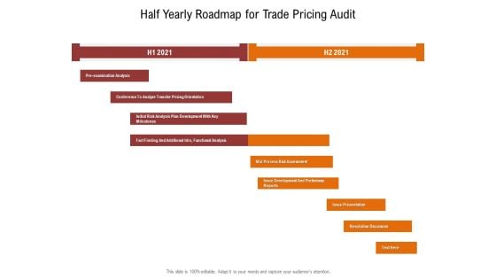 Half Yearly Roadmap For Trade Pricing Audit Information