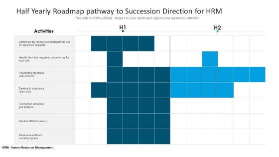 Half Yearly Roadmap Pathway To Succession Direction For HRM Background