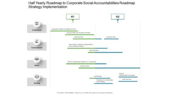 Half Yearly Roadmap To Corporate Social Accountabilities Roadmap Strategy Implementation Microsoft