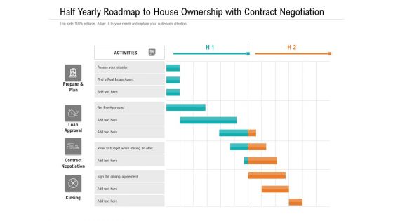 Half Yearly Roadmap To House Ownership With Contract Negotiation Formats