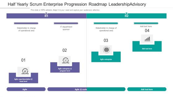 Half Yearly Scrum Enterprise Progression Roadmap Leadership Advisory Clipart