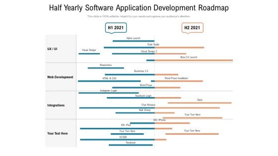 Half Yearly Software Application Development Roadmap Clipart