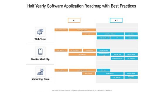 Half Yearly Software Application Roadmap With Best Practices Guidelines