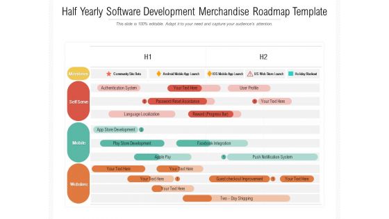 Half Yearly Software Development Merchandise Roadmap Template Rules