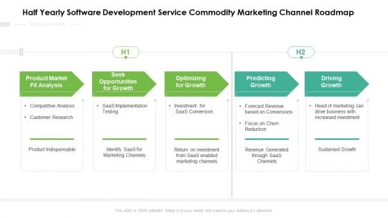 Half Yearly Software Development Service Commodity Marketing Channel Roadmap Structure