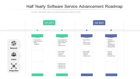 Half Yearly Software Service Advancement Roadmap Graphics