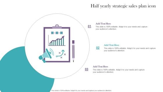 Half Yearly Strategic Sales Plan Icon Themes PDF