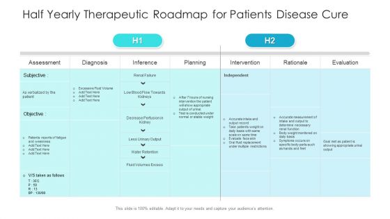 Half Yearly Therapeutic Roadmap For Patients Disease Cure Introduction