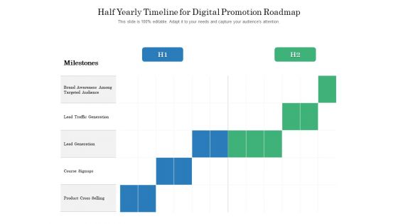 Half Yearly Timeline For Digital Promotion Roadmap Microsoft