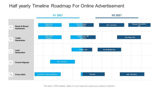 Half Yearly Timeline Roadmap For Online Advertisement Guidelines PDF