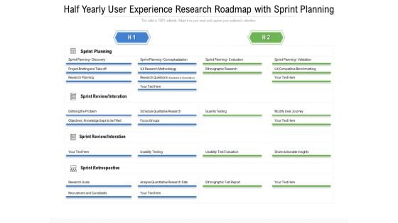 Half Yearly User Experience Research Roadmap With Sprint Planning Background Half Yearly User Experience Research Roadmap With Sprint Planning Background