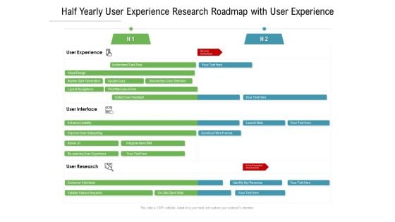 Half Yearly User Experience Research Roadmap With User Experience Professional