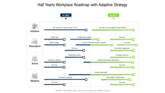Half Yearly Workplace Roadmap With Adaptive Strategy Guidelines