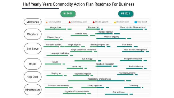 Half Yearly Years Product Strategy Roadmap For Business Graphics