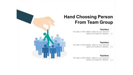 Hand Choosing Person From Team Group Ppt PowerPoint Presentation Professional Graphic Images PDF