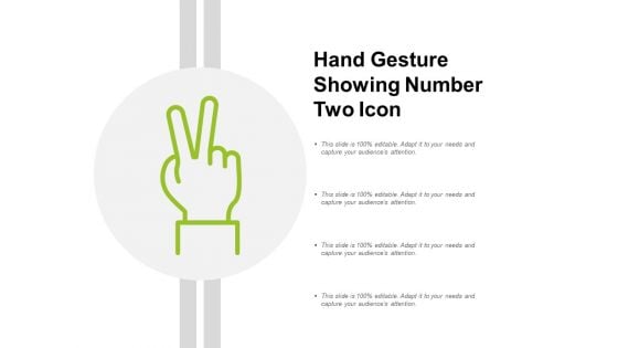 Hand Gesture Showing Number Two Icon Ppt Powerpoint Presentation Slides Gallery