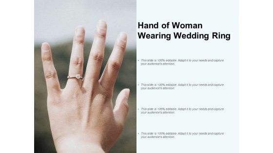 Hand Of Woman Wearing Wedding Ring Ppt PowerPoint Presentation Slides Example File