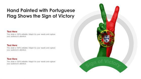 Hand Painted With Portuguese Flag Shows The Sign Of Victory Pictures PDF