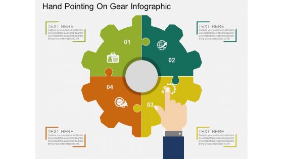 Hand Pointing On Gear Infographic Powerpoint Template