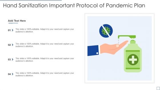 Hand Sanitization Important Protocol Of Pandemic Plan Portrait PDF