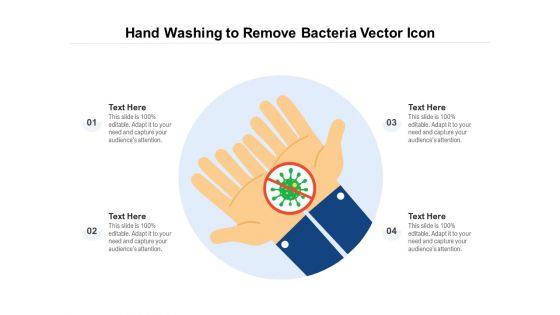 Hand Washing To Remove Bacteria Vector Icon Ppt PowerPoint Presentation File Themes PDF