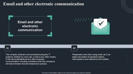 Handbook For Corporate Staff Email And Other Electronic Communication Ppt Inspiration Picture PDF