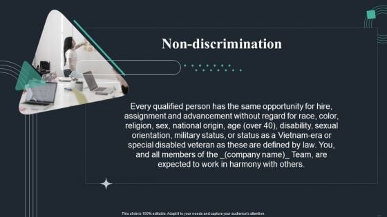 Handbook For Corporate Staff Non Discrimination Ppt PowerPoint Presentation File Format PDF