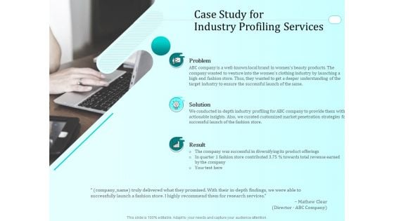Handling Industry Analysis Case Study For Industry Profiling Services Ideas PDF