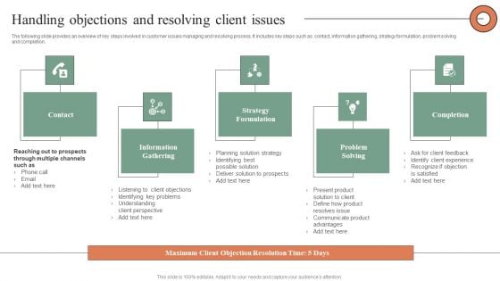 Handling Objections And Resolving Client Issues Mockup PDF