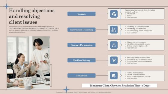 Handling Objections And Resolving Client Issues Ppt File Designs Download PDF