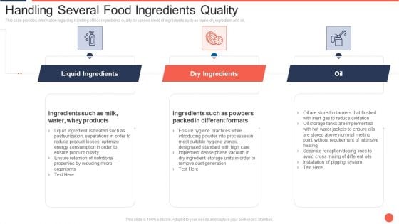 Handling Several Food Ingredients Quality Assuring Food Quality And Hygiene Themes PDF