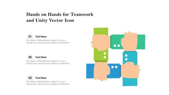 Hands On Hands For Teamwork And Unity Vector Icon Ppt PowerPoint Presentation Icon Styles PDF