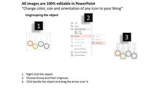 Hanging Gears Tags With Team Icons PowerPoint Template