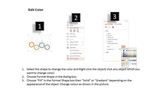 Hanging Gears Tags With Team Icons PowerPoint Template