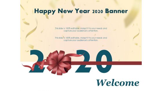 Happy New Year 2020 Banner Ppt PowerPoint Presentation Styles Graphics