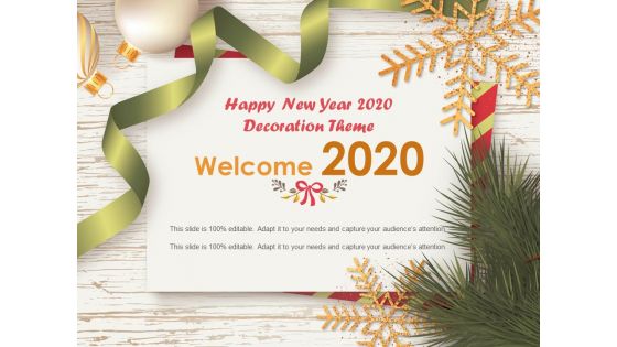 Happy New Year 2020 Decoration Theme Ppt PowerPoint Presentation Infographics Portfolio