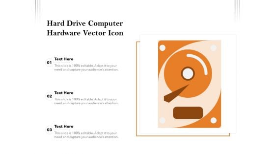 Hard Drive Computer Hardware Vector Icon Ppt PowerPoint Presentation File Graphics PDF