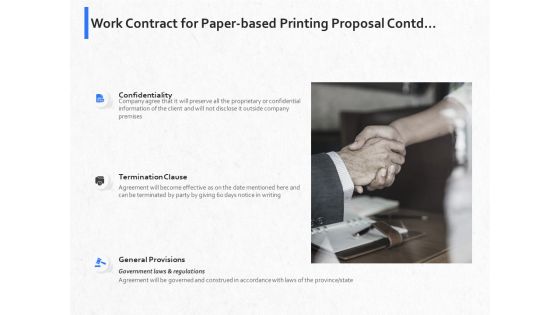 Hardbound Printing Work Contract For Paper Based Printing Proposal Contd Ppt Summary Information PDF